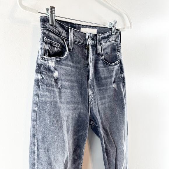 Mother High Waisted Rider Ankle Distressed Jeans After Midnight With Molly Black - Picture 13 of 13